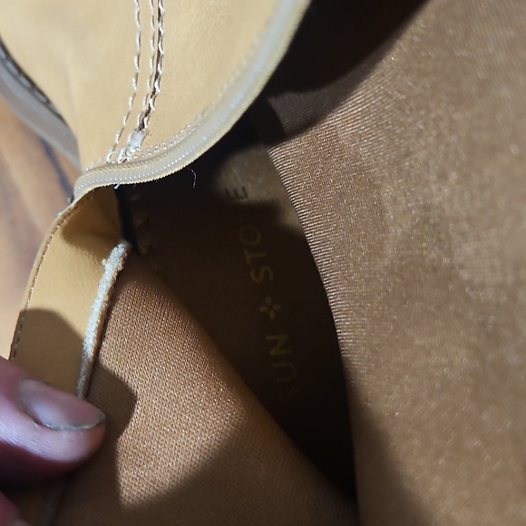 Sun & Stone Tan Leather Ankle Boots. Sz 5m. Nwt - Picture 4 of 6